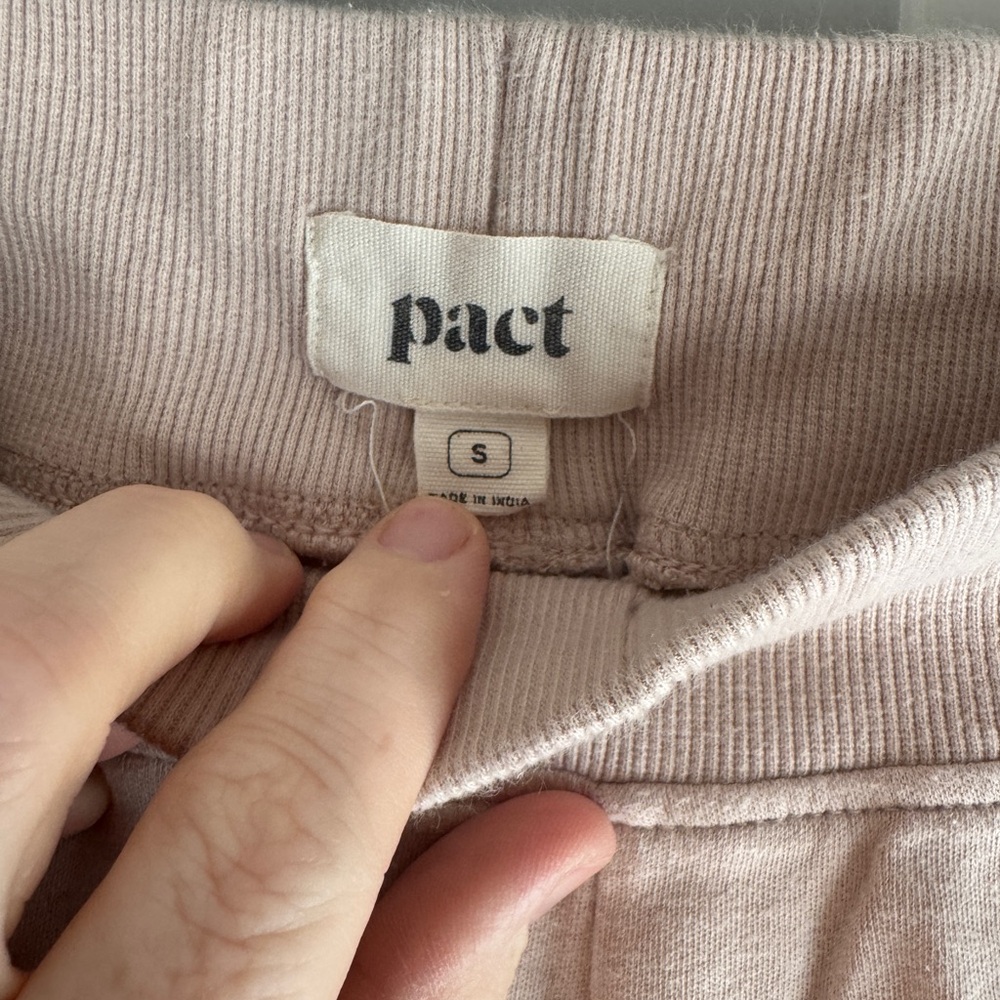 Pact Organic Cotton Jogger Sweatpants Beige Size Small - Picture 3 of 5